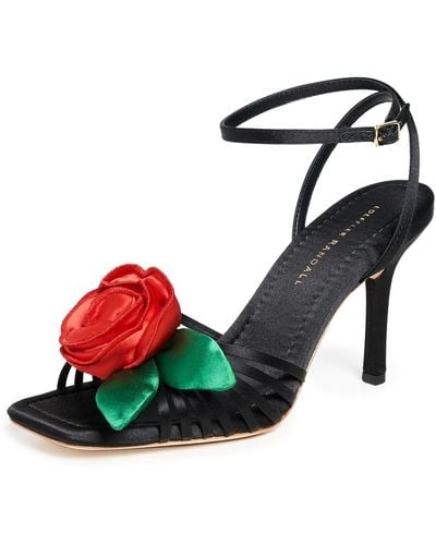 Loeffler Randall Rey Flower Sandals - Black