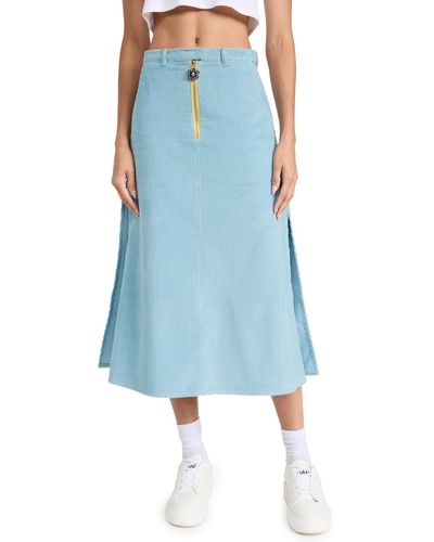 ABACAXI Flared Cargo Maxi Skirt - Blue