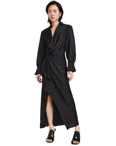 Jonathan Simkhai Talita Classic Draped Front Dress - Black
