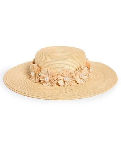 Lele Sadoughi Confetti Embellished Straw Hat - White