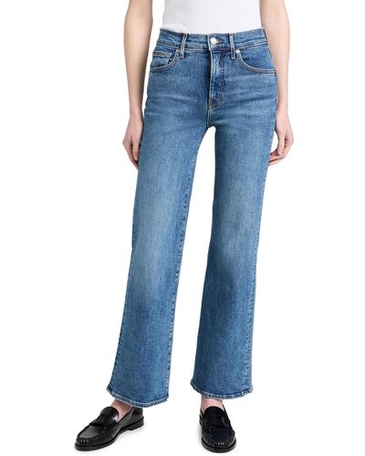 Veronica Beard Crosbie Wide Leg Loafer Jeans - Blue
