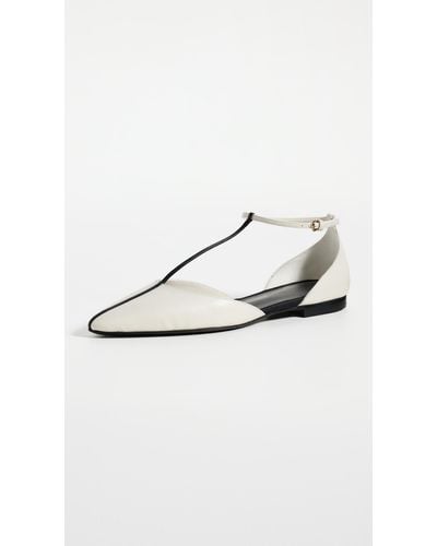 Co. T-strap D'orsay Flats - White
