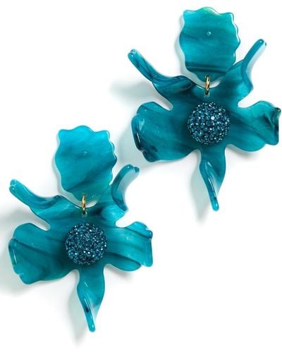 Lele Sadoughi Crystal Lily Earrings - Blue
