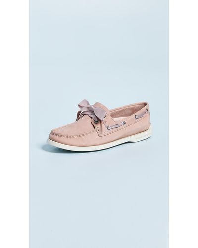 Sperry Top-Sider Satin Lace Boat Shoes - Pink