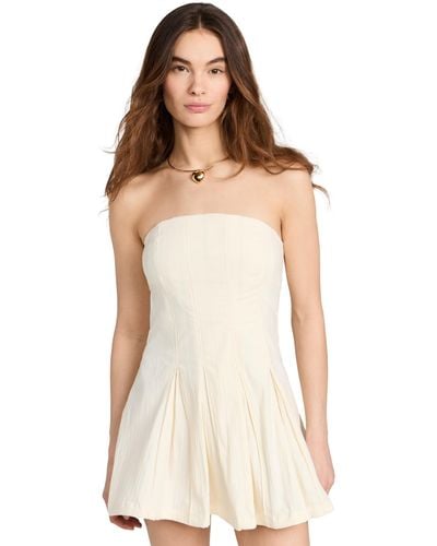 Free People Free Peope Ade E Sie Ini Dress Fa Couds - Natural