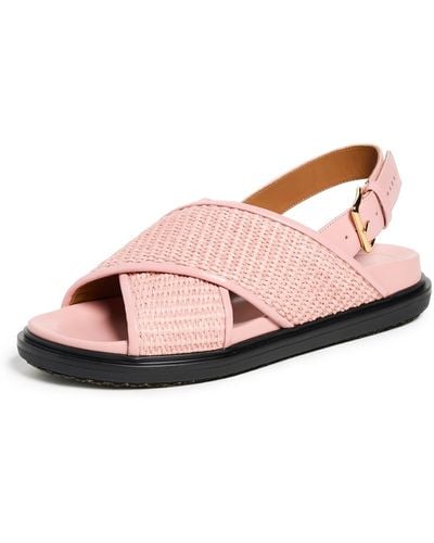 Marni Fussbett Crisscross Sandals - Pink