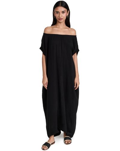 9seed Moonstone Off Shoulder Caftan - Black