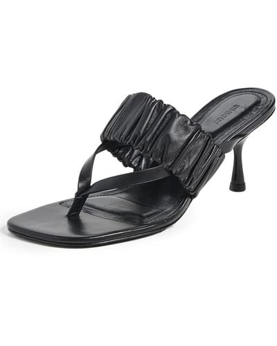 Jonathan Simkhai Tamar Ruched Elastic Heeled Sandals - Black