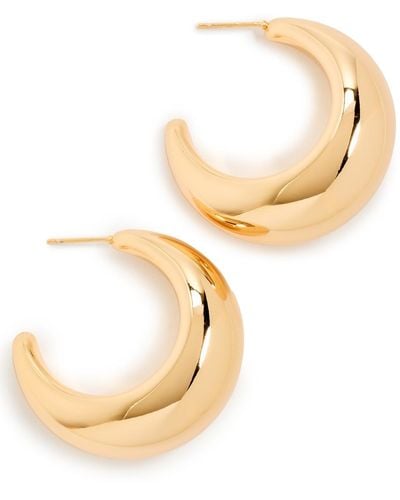 By Adina Eden Solid Graduated Dome Open Hoop Earrings - White