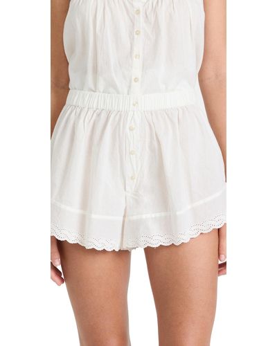 The Great The Eyelet Tap Shorts - White