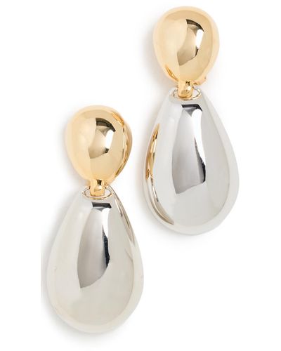 Kenneth Jay Lane Polished Gold And Rhodium Drop Earrings - Natural