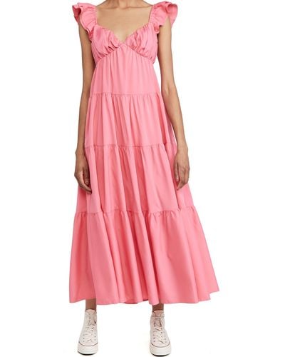 English Factory Engish Factory Ruffe Seeve Maxi Dress - Pink