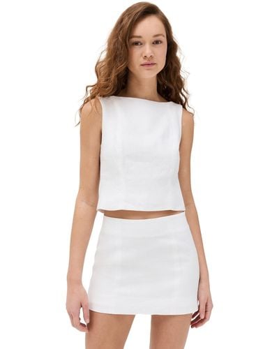 Reformation Grace Linen Two Piece Dress - White