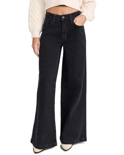 Triarchy Ms. Fonda High Rise Wide Leg Jeans - Black
