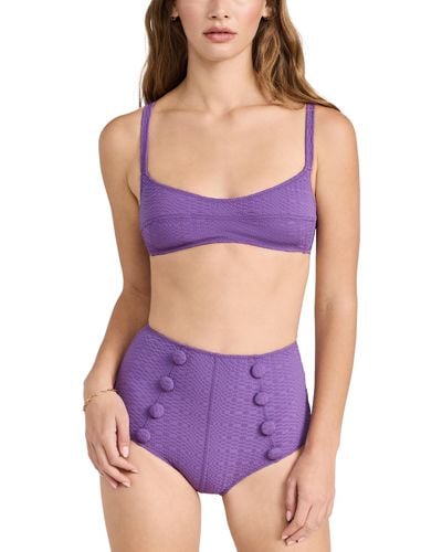 Lisa Marie Fernandez Balconette High-waist Bikini Set - Purple