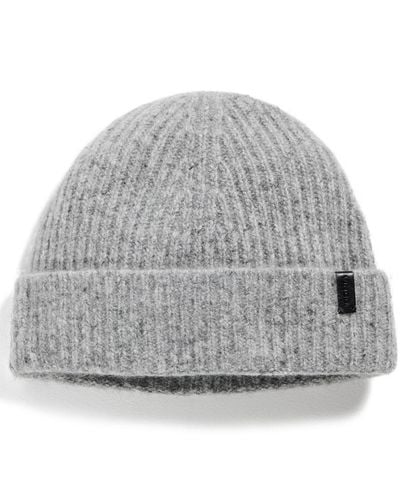 Vince Cashmere Donegal Rib Knit Hat - White