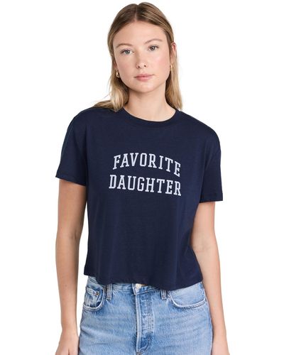 FAVORITE DAUGHTER The Cropped Collegiate Tee - Blue