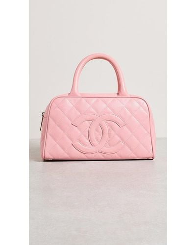 What Goes Around Comes Around Chanel Pink Caviar Bowler Small Bag