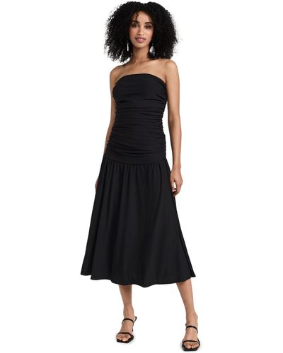 Pixie Market Claudia Ruched Strapless Maxi Dress - Black
