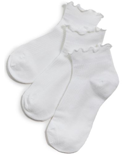 Stems Everyday Classic Ruffle Socks - White