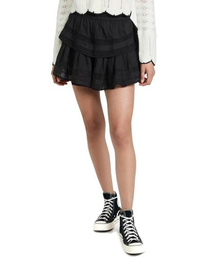 LoveShackFancy Ruffle Miniskirt - Black
