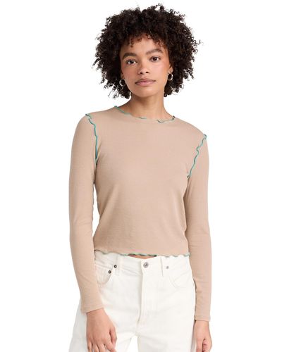 Madewell Adewe Contrat Titched Crewneck Crop Tee - Multicolour