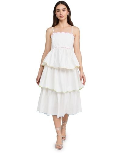 English Factory Engish Factory Scaop Seeveess Tiered Dress - White