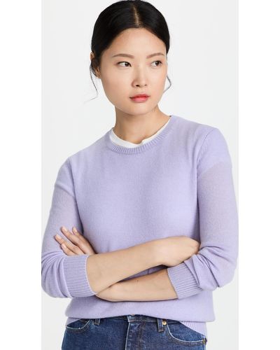 Theory Crew Neck Pullover Cashmere Sweater - Purple