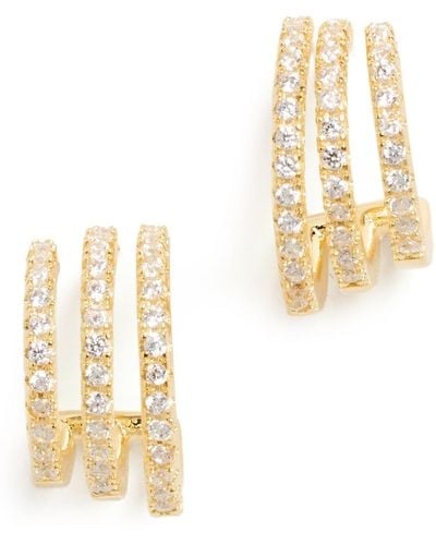 By Adina Eden Open Hoop Earrings - White