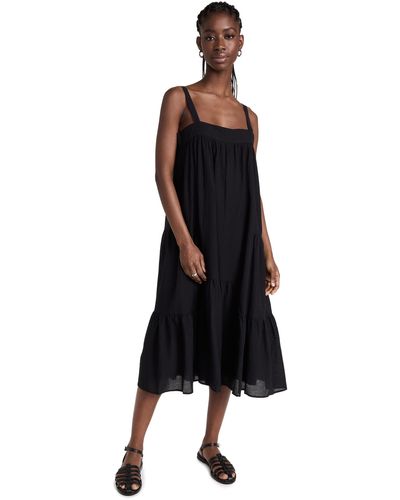Jenni Kayne Seersucker Summer Dress Back - Black