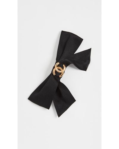 What Goes Around Comes Around Chanel Bow Barrette - Black