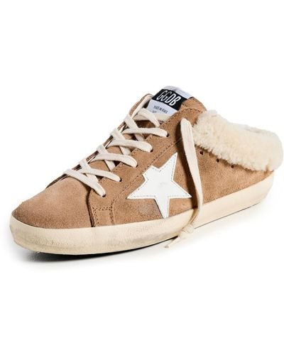 Golden Goose Super-star Sabot Suede Upper Leather Star Shearling Lining Sneakers - Multicolour