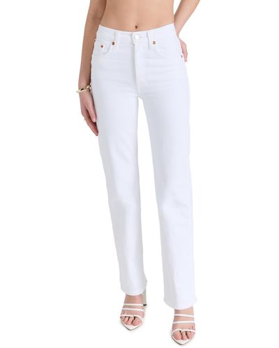 RE/DONE 90s High Rise Comfort Stretch Loose Jeans - White