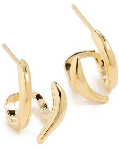By Adina Eden Open Hoop Earrings - Metallic