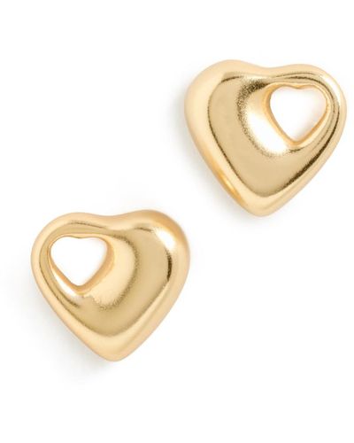 Madewell Puffy Cut Out Heart Stud Earrings - Multicolour