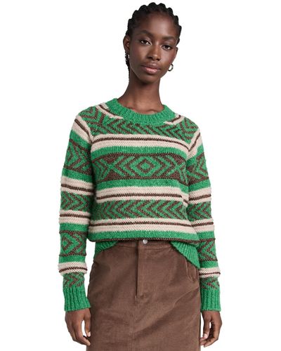 Scotch & Soda Metallic Fair Isle Pullover - Green