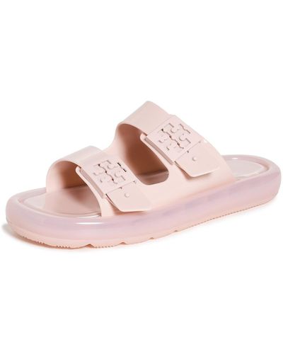 Tory Burch Buckle Bubble Jelly Slides - Pink
