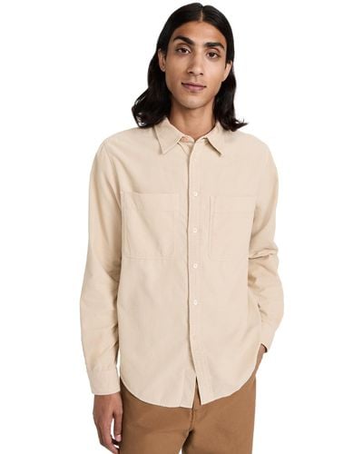 PS by Paul Smith Ps Pau Smith Ong Seeve Casua Fit Shirt - Natural
