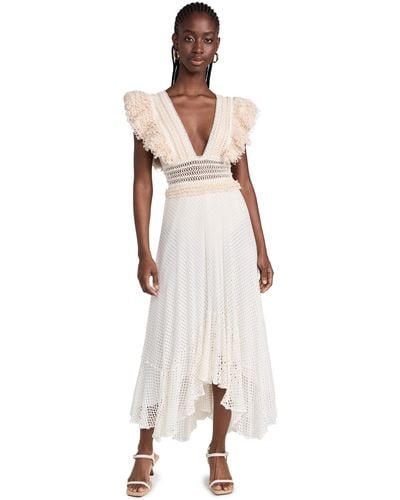 PATBO Hand Woven Netted Beach Dress - White