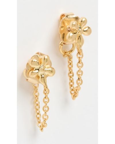 Madewell Floral Chain Stud Earrings - Metallic