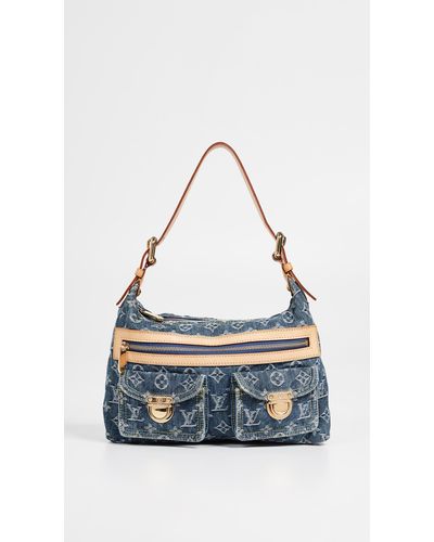 What Goes Around Comes Around Louis Vuitton Denim Baggy Gm Shoulder Bag - Blue