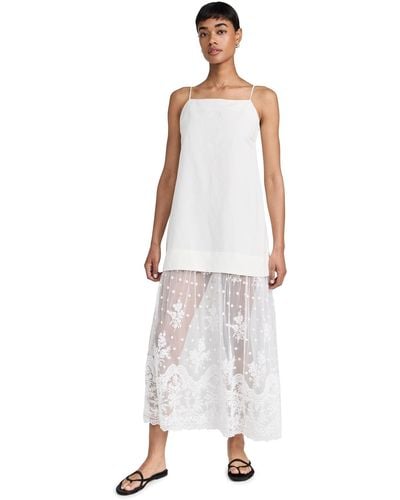 Sea Lara Linen Slip Combo Dress - White