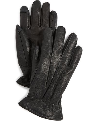 UGG 3 Point Leather Gloves - Black