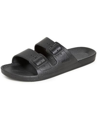 FREEDOM MOSES Two Band Slides - Black