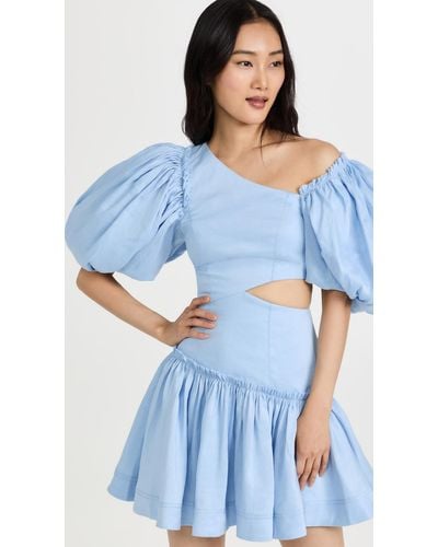 Aje. Chateau Cut Out Mini Dress - Blue