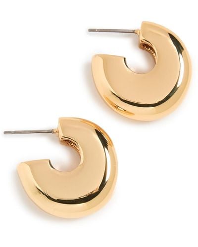 Clare V. Le Hoop Earrings - Metallic