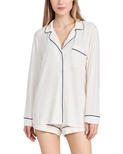 Eberjey Gisele Long Sleeve Pajama Set - White