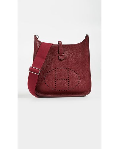 What Goes Around Comes Around Hermes Clemence Evelyne Iii Pm Bag - Red