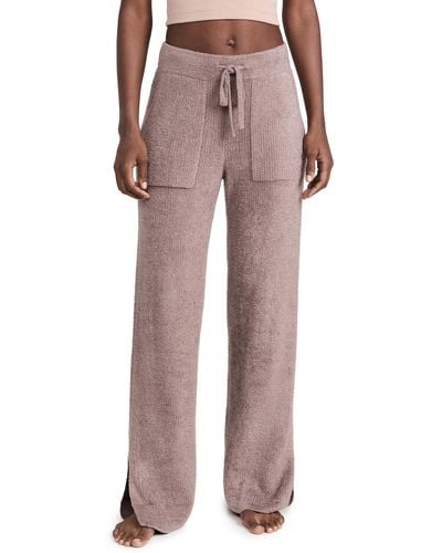 Barefoot Dreams Pinched Seam Slit Pants - Pink