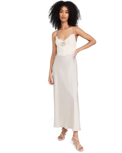 Wayf Lace Trim Slip Dress - White